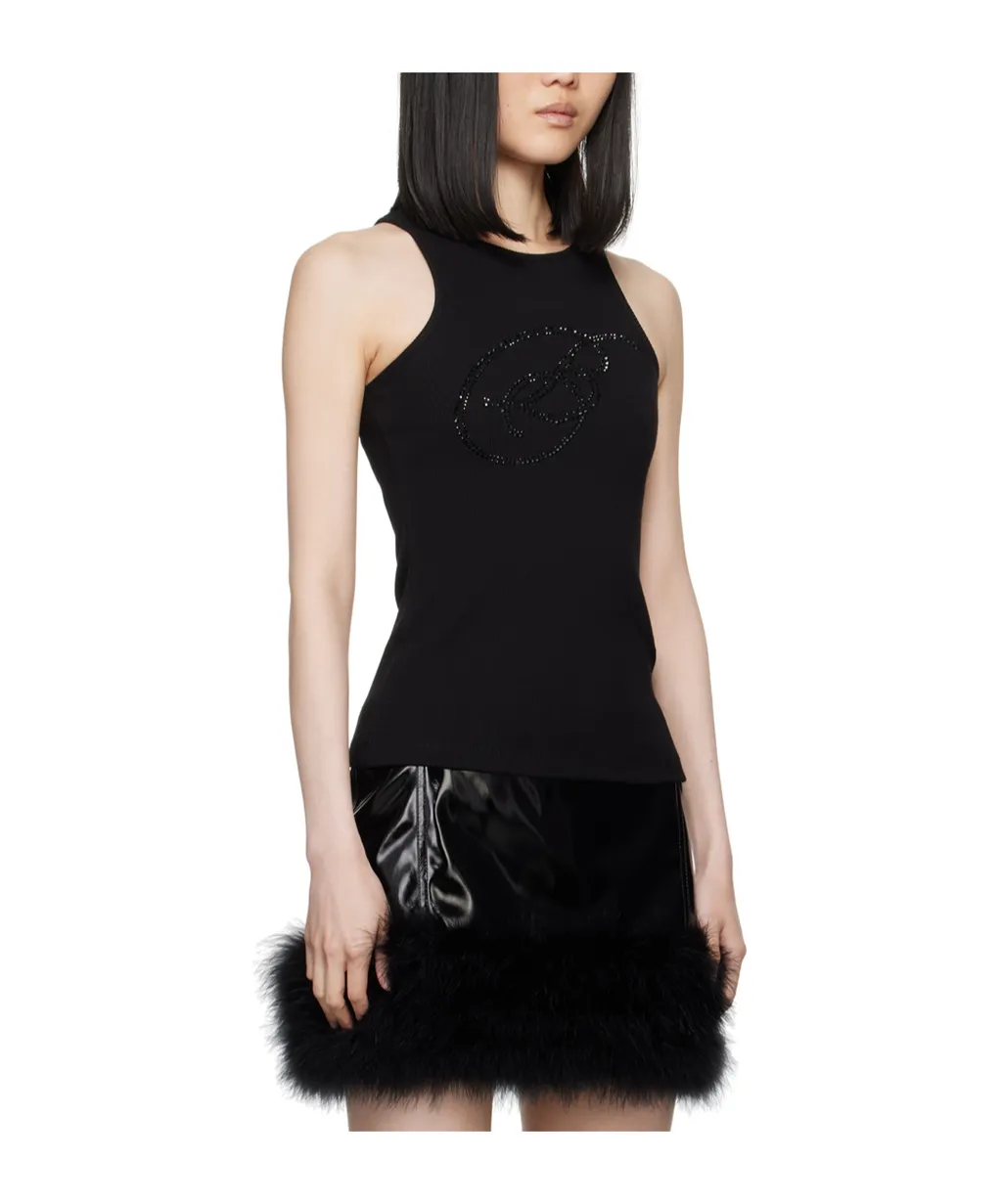 Rhinestone-Logo Tank Top