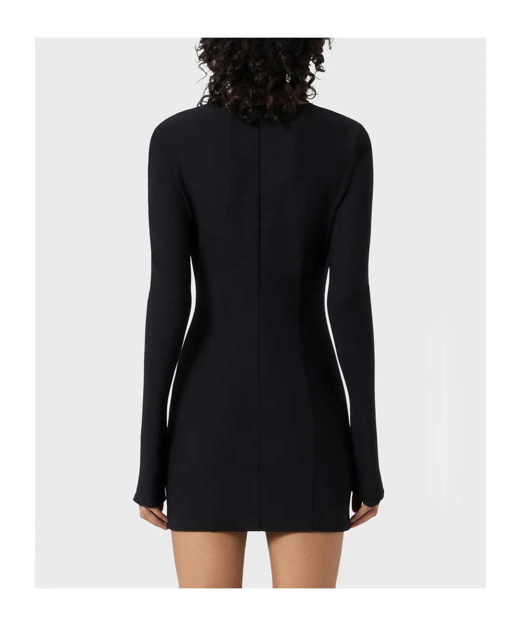 Hollowed-Out Pin Decorated Compact Knitted Dress