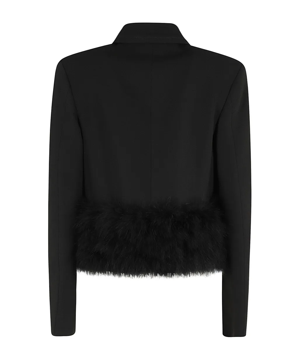 Feather-Trim Blazer