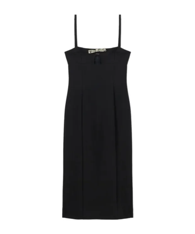 Bow-Embellished Midi Dress