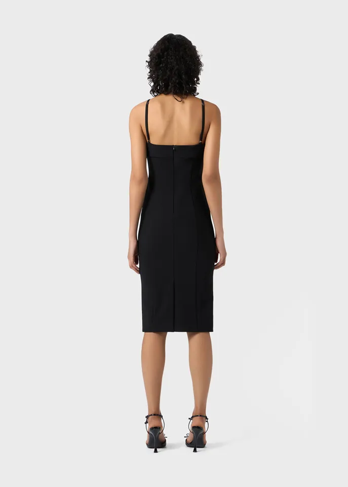 Bow-Embellished Midi Dress