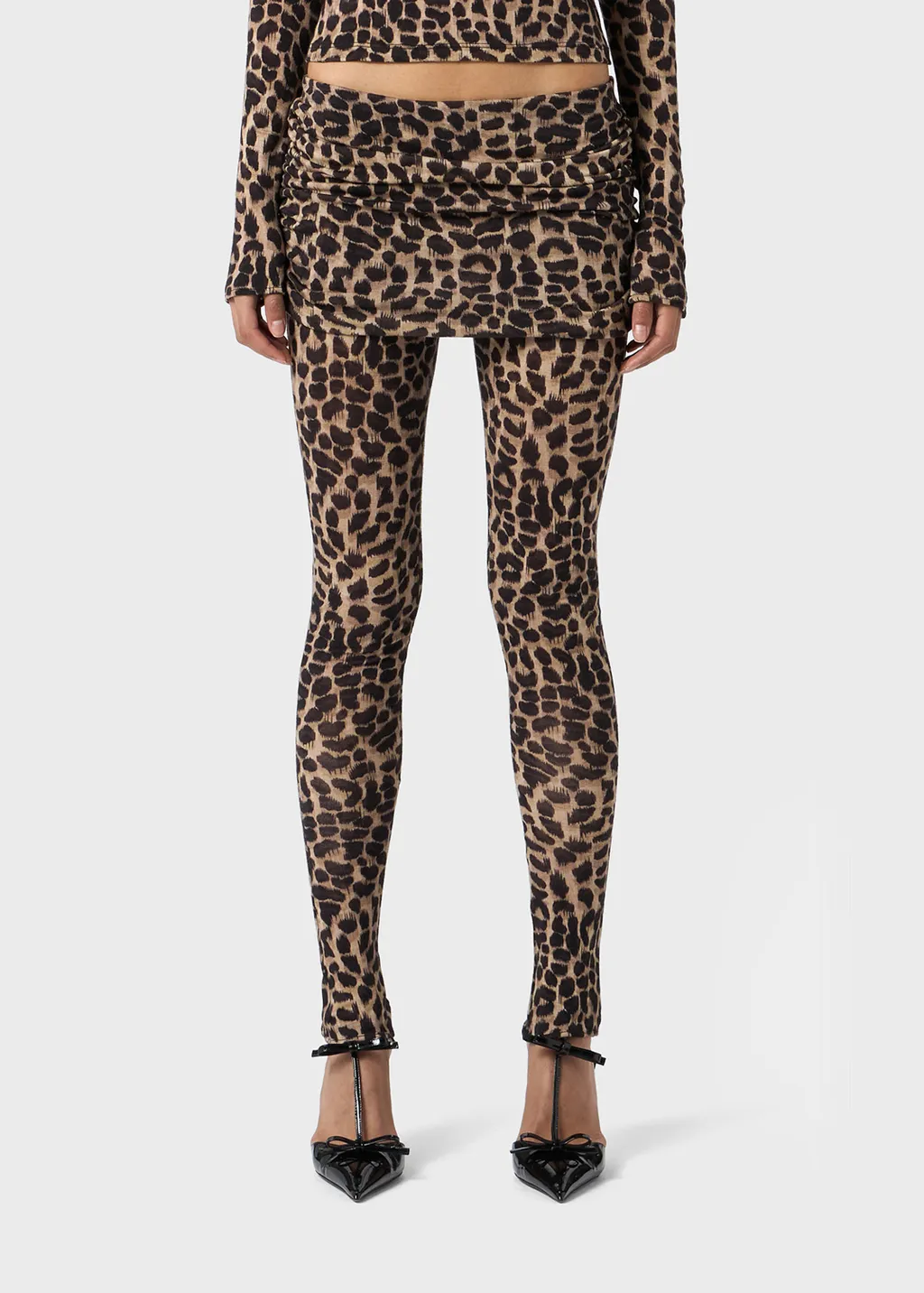 Leopard-Print Wool Leggings