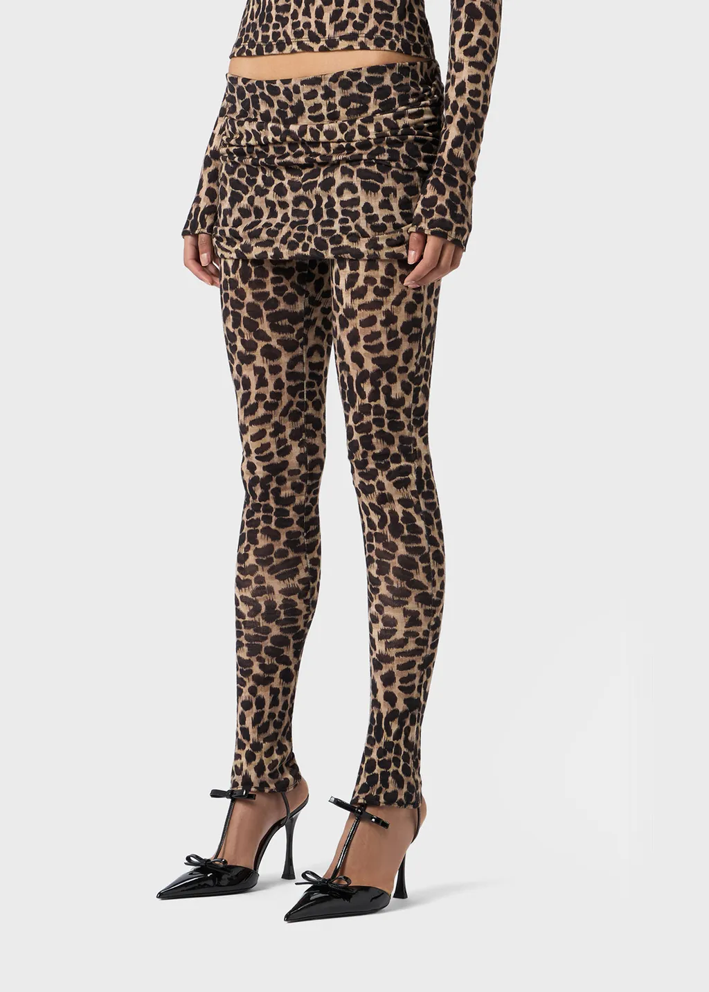 Leopard-Print Wool Leggings