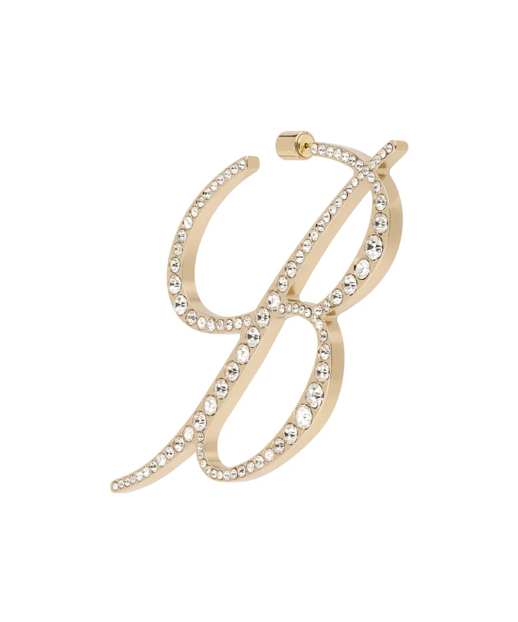 B-Motif Earring With Crystal Embellishment