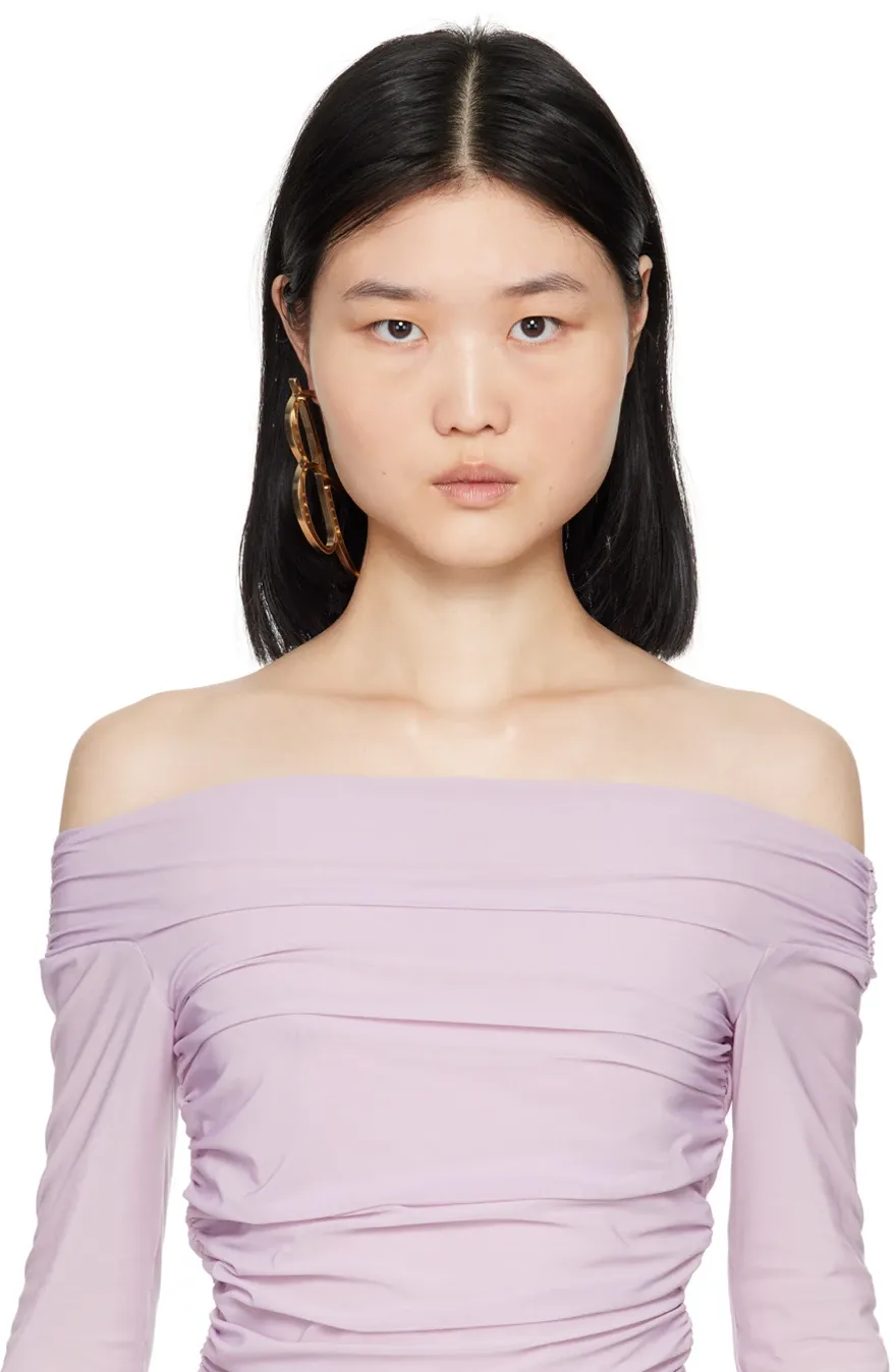 B-Motif Earring With Crystal Embellishment
