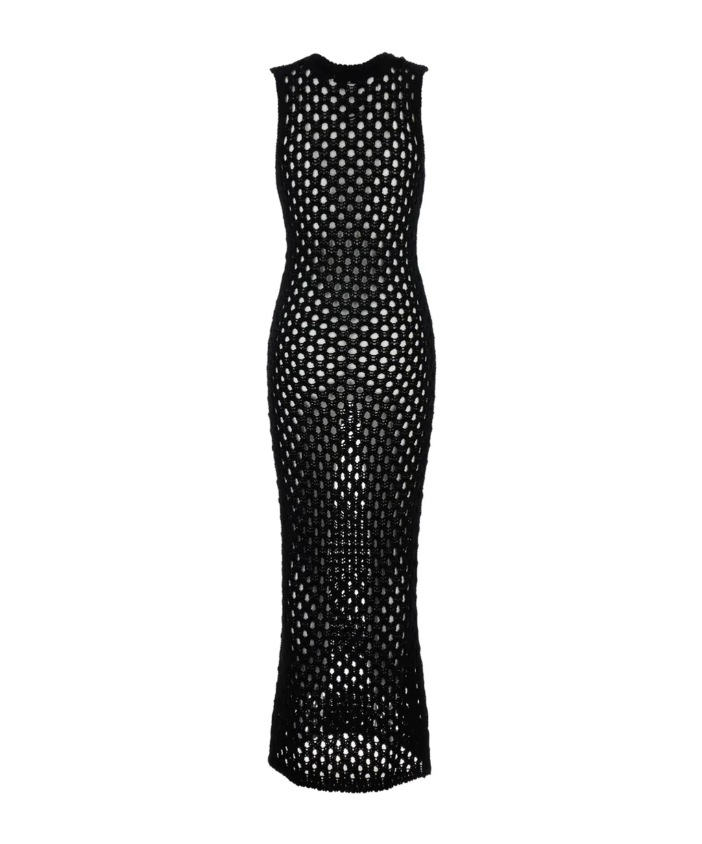 Open Knitwork Long Dress