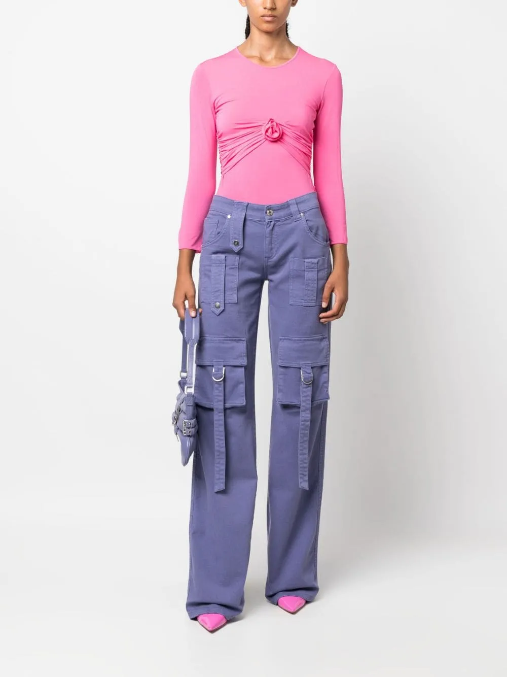 Pleated Long-Sleeved T-Shirt