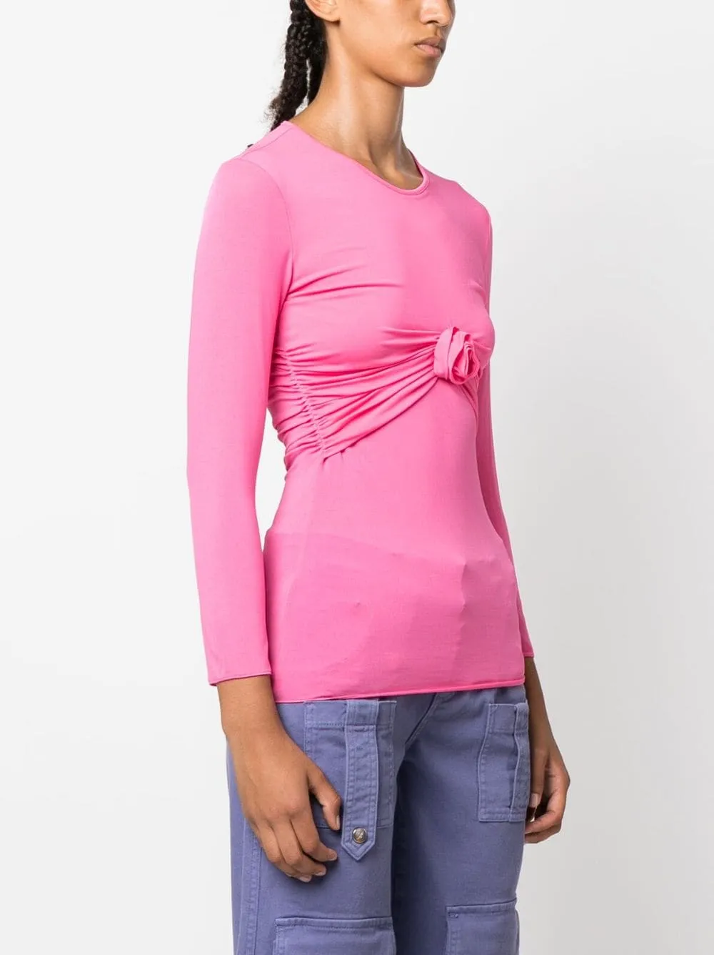 Pleated Long-Sleeved T-Shirt