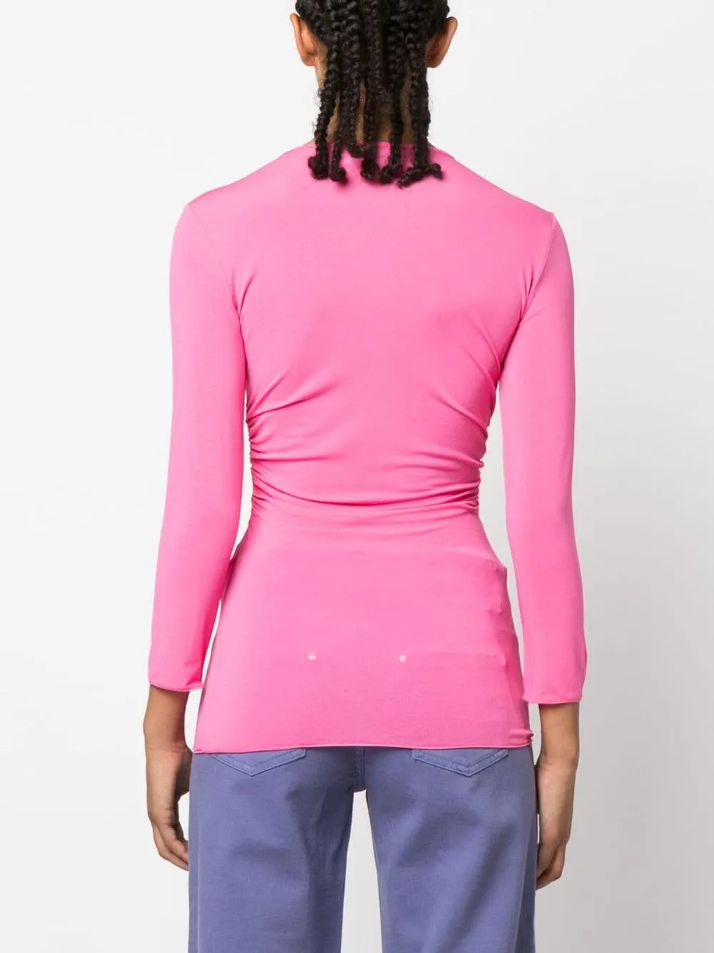 Pleated Long-Sleeved T-Shirt