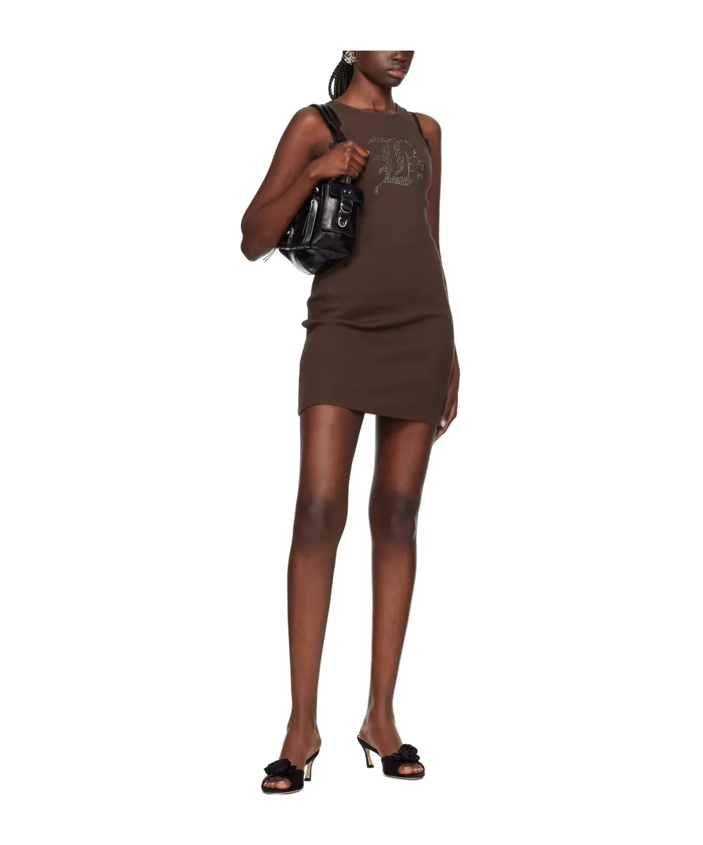 Logo Pattern Mini Dress