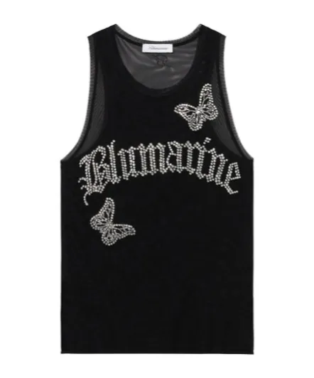 Logo-Embellishment Mesh Tank Top