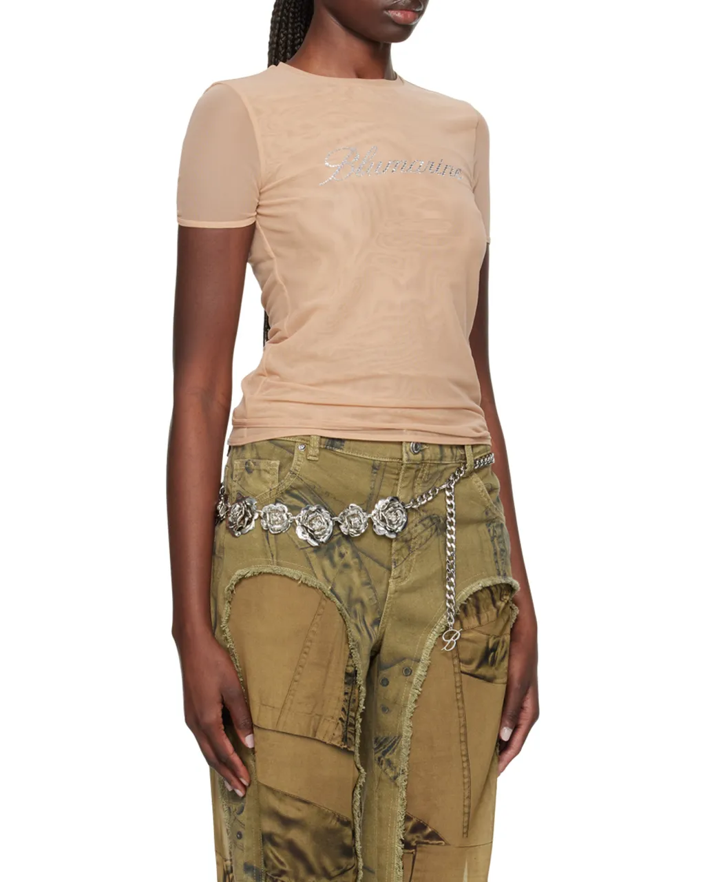 Tulle Round Neck T-Shirt