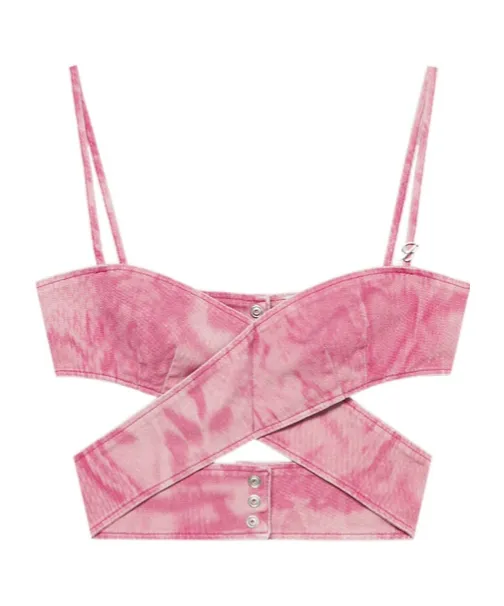 Camouflage Printed Cross Top