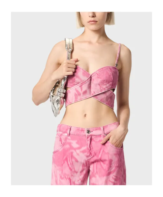 Camouflage Printed Cross Top
