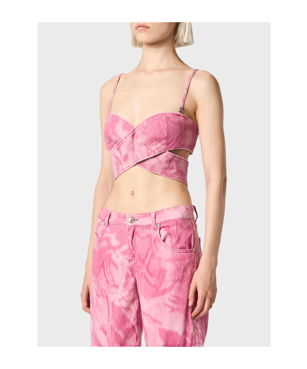 Camouflage Printed Cross Top