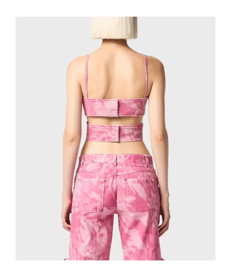 Camouflage Printed Cross Top