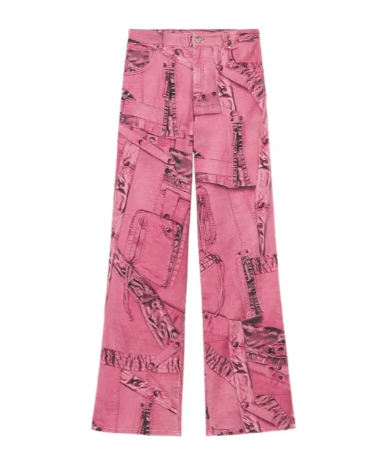 Cargo-Patch Print Puddle Trousers