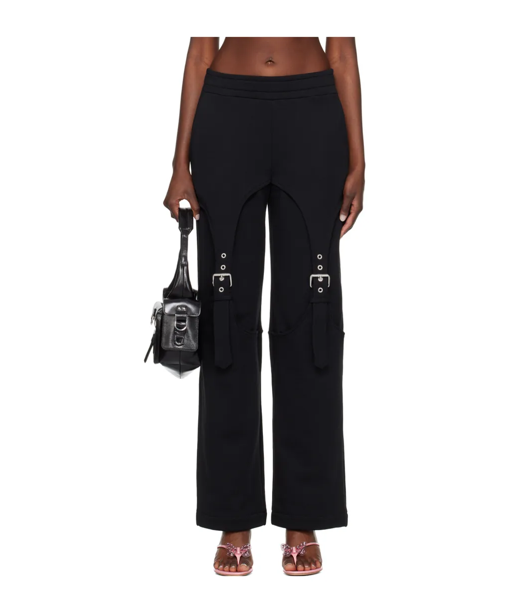 Buckle-Detail Flared Trousers