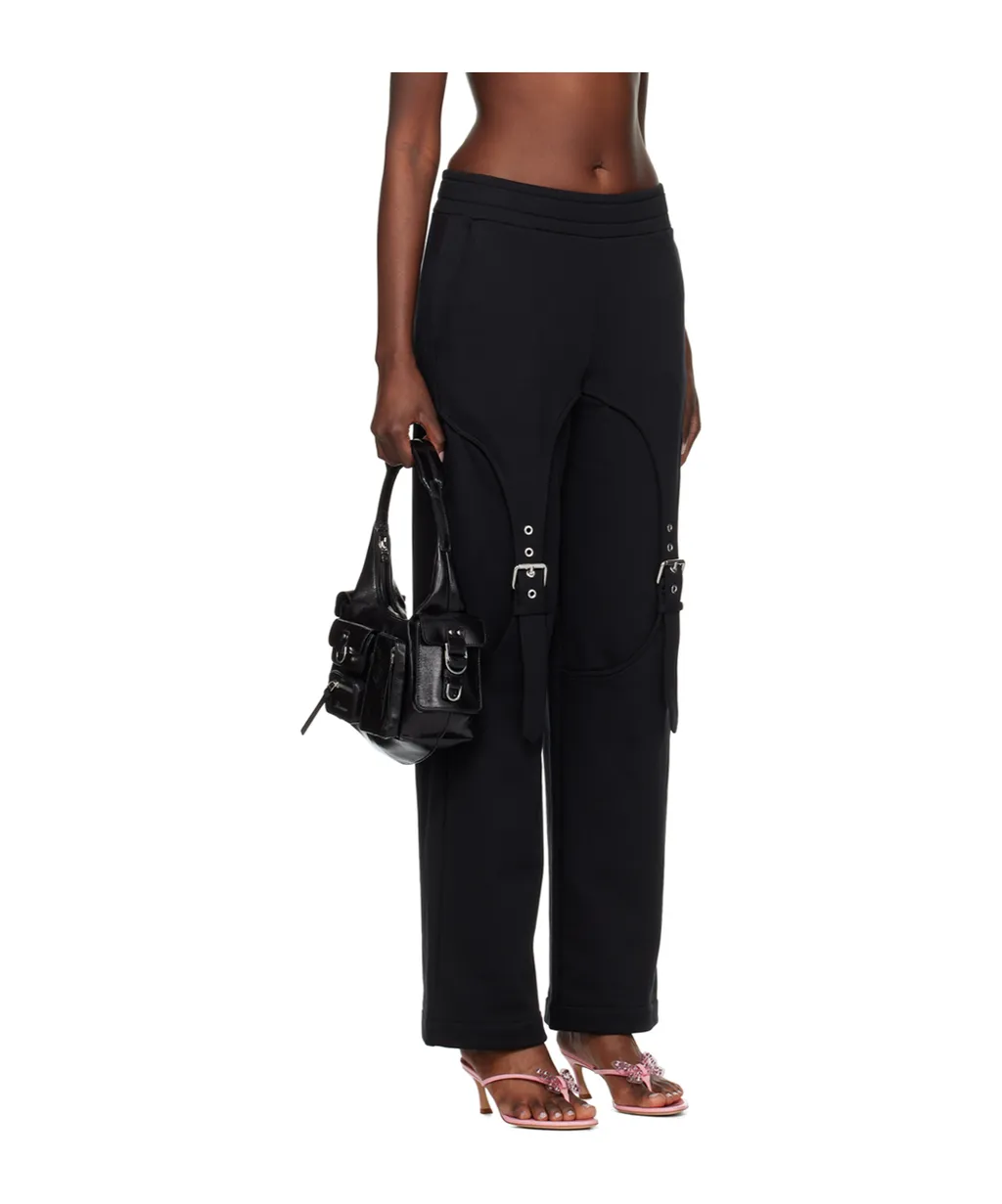 Buckle-Detail Flared Trousers