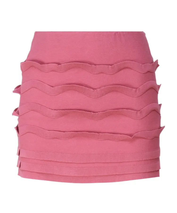 Knitted Ruffled Mini Skirt