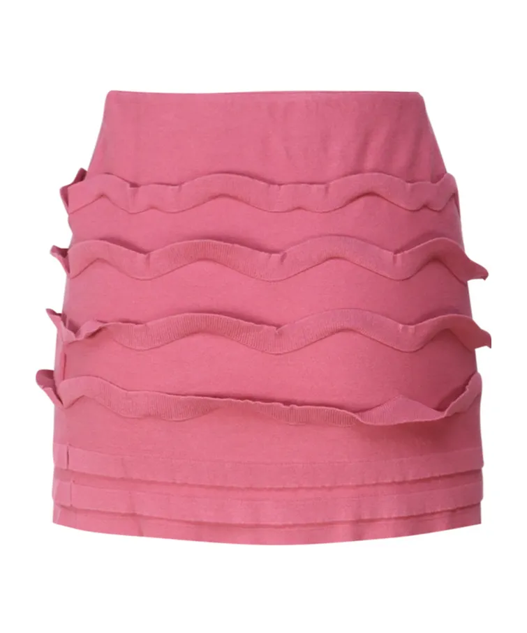 Knitted Ruffled Mini Skirt
