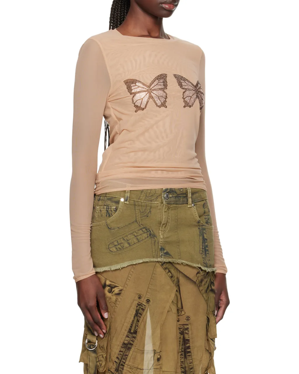 Crystal-Butterfly Tulle T-Shirt