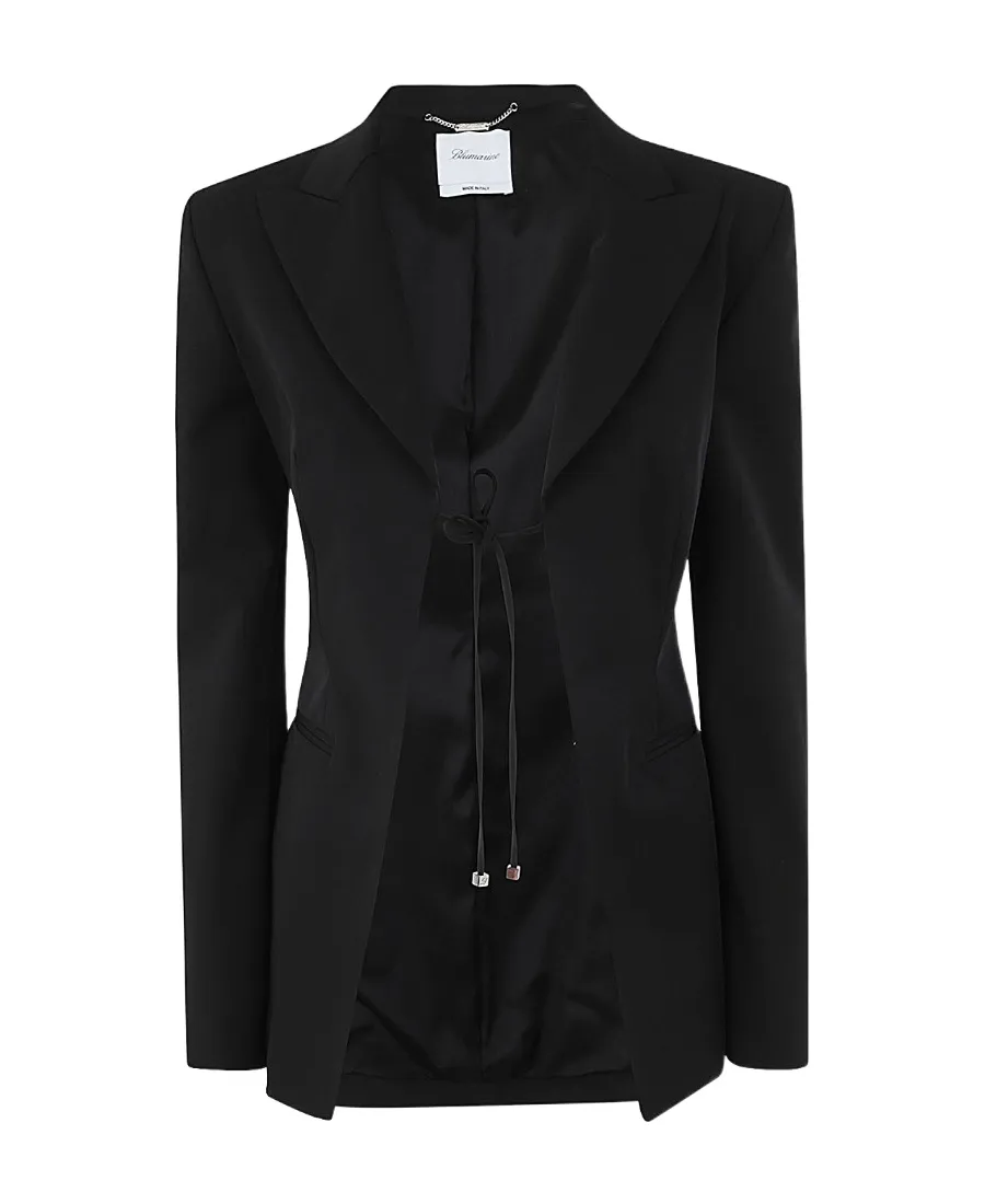 Bow Detailed Single-Breasted Jacket