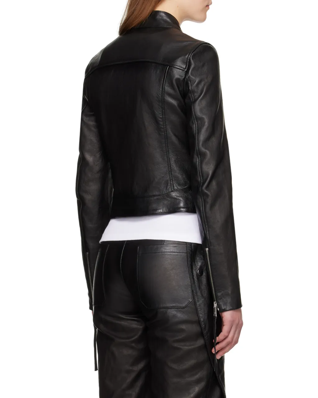 Harness-Detail Leather Jacket