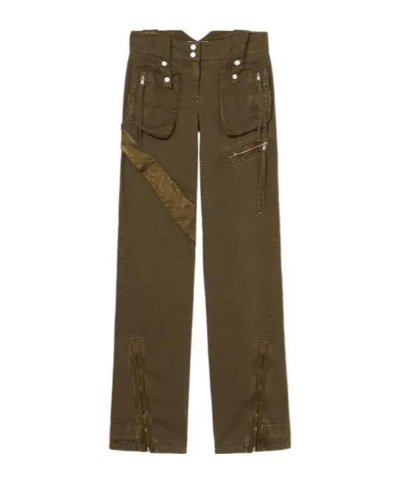 Satin Inlaid Overalls Casual Pants