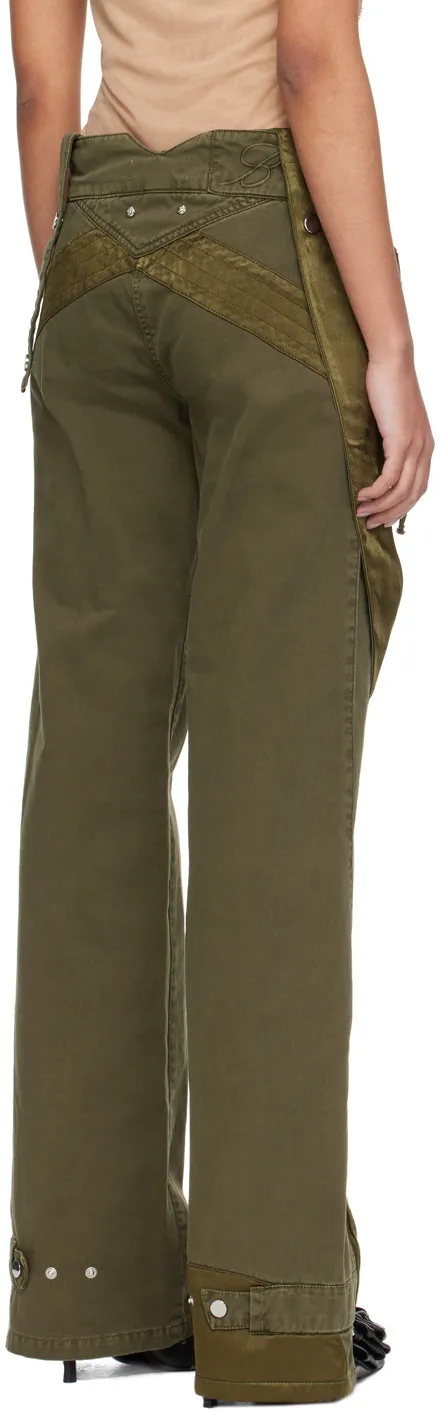 Satin Inlaid Overalls Casual Pants