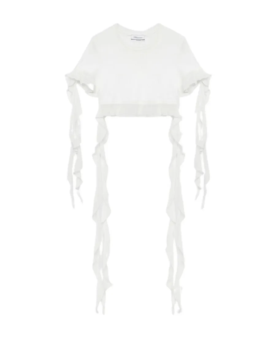 Ruffled Cotton Crop Top