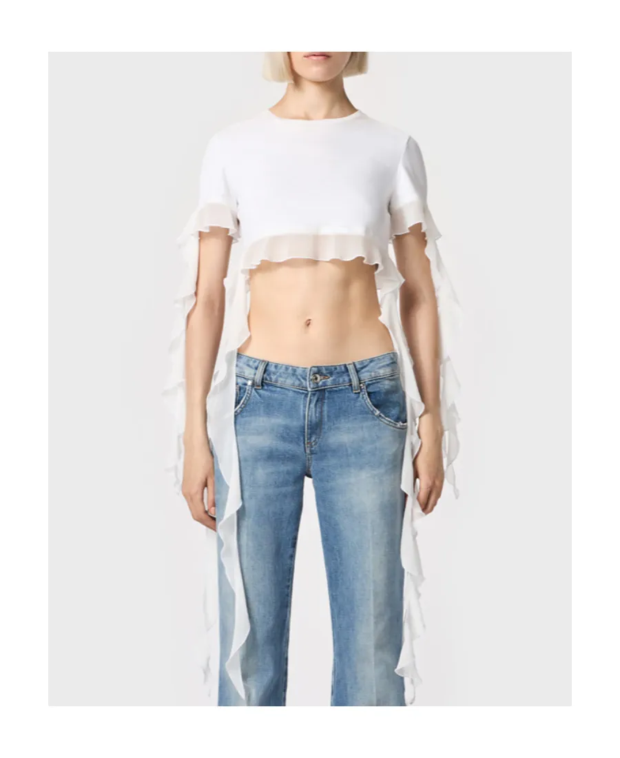 Ruffled Cotton Crop Top