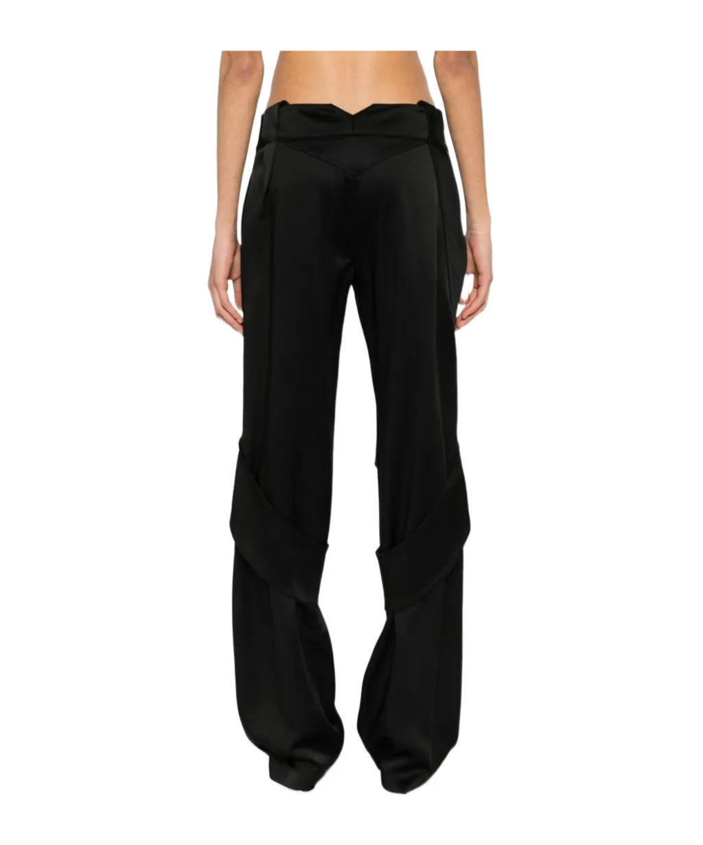 Satin Straight-Leg Trousers