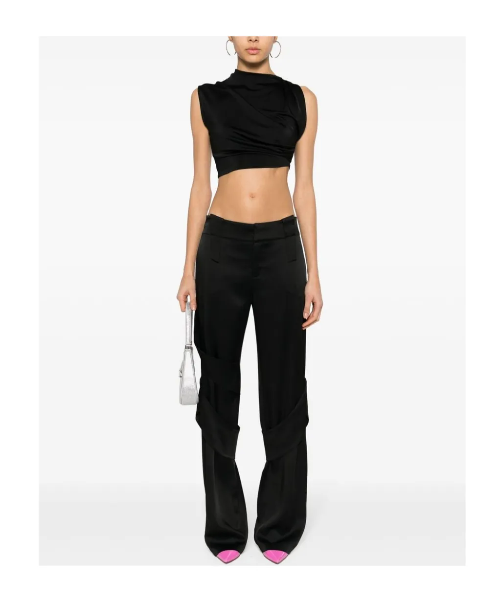 Satin Straight-Leg Trousers