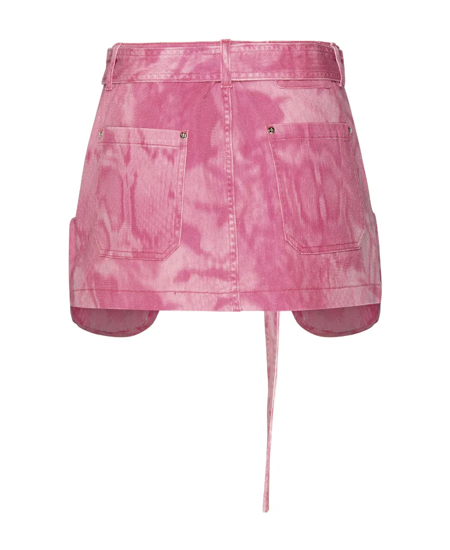 Camouflage Printed Belted Mini Skirt