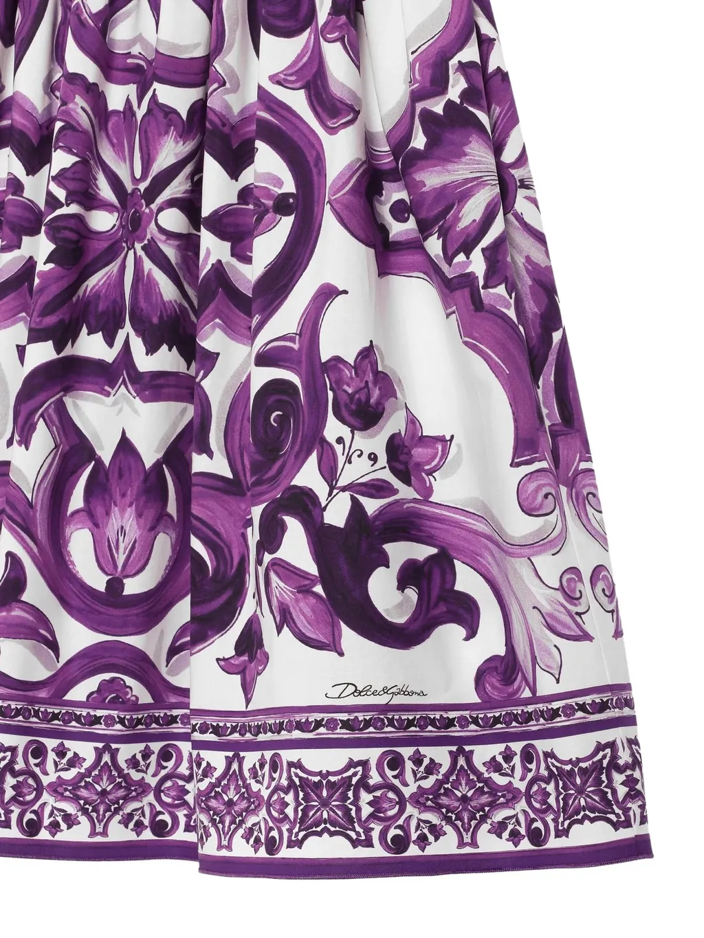 Majolica-Print Sleeveless Dress