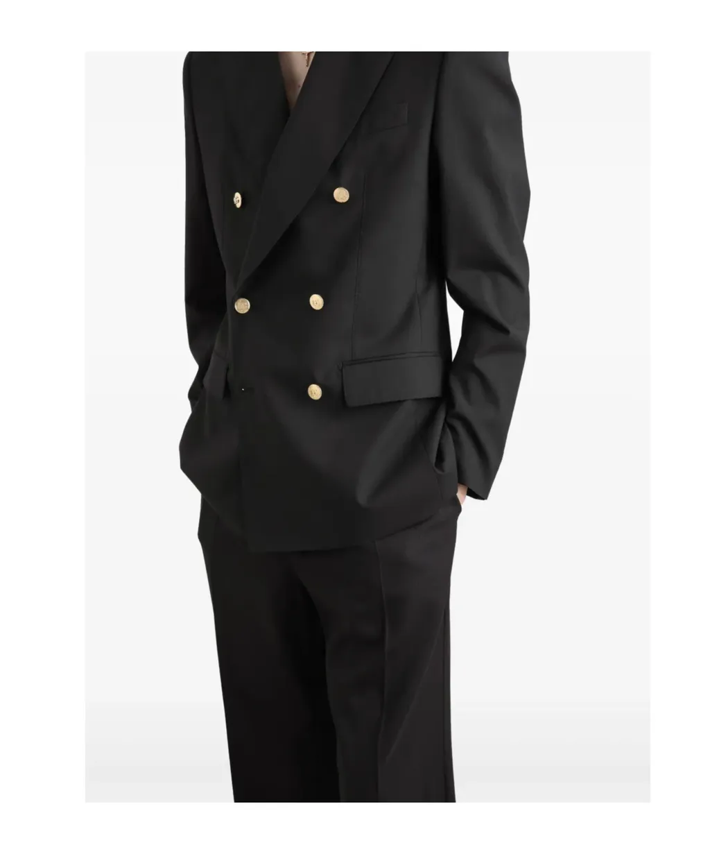 Martini-Fit Gold-Button Double-Breasted Suit