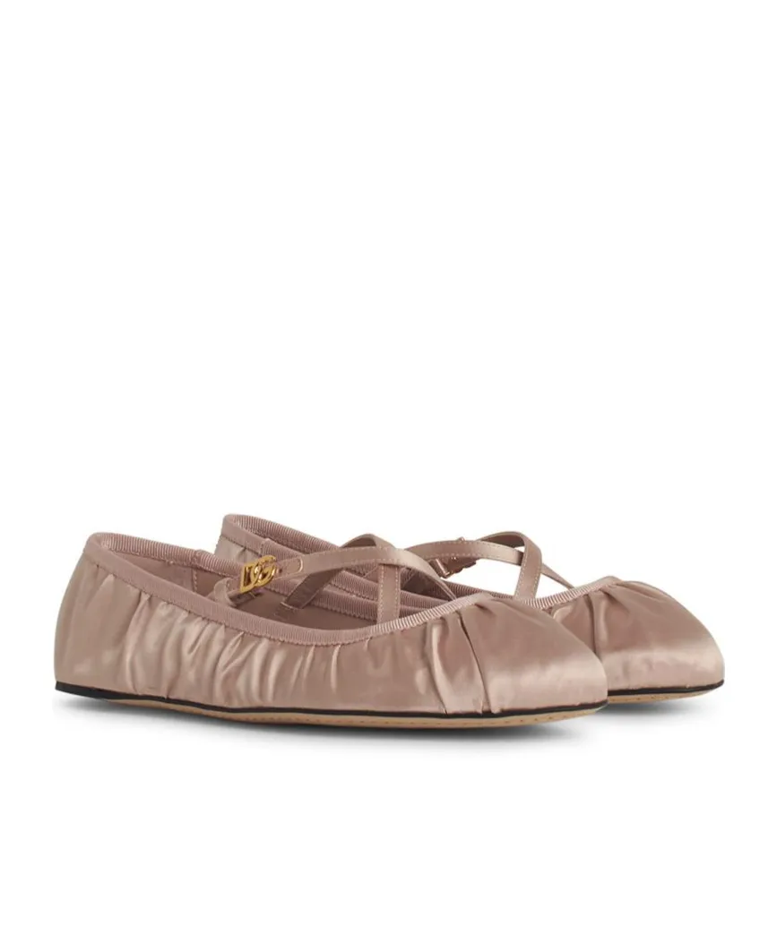 Logo-Buckle Ballet Flats