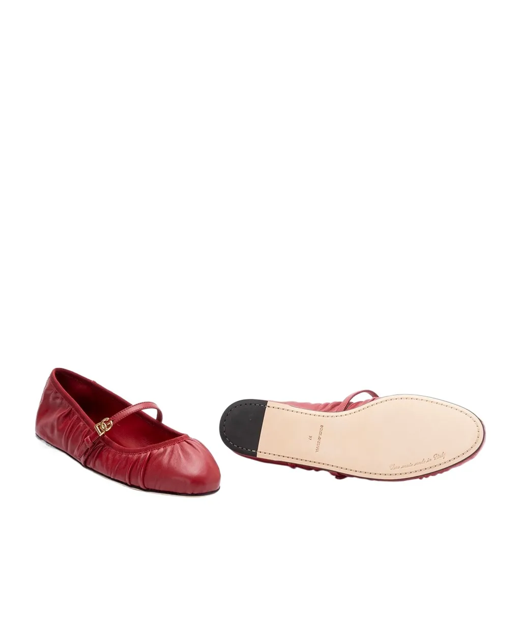 Dg Logo Plaque Ballet Flats
