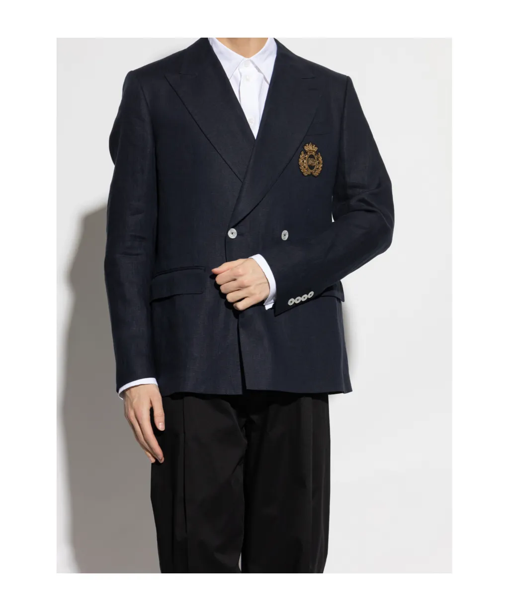 Heraldic Emblem Double-Breasted Tailored Jacket