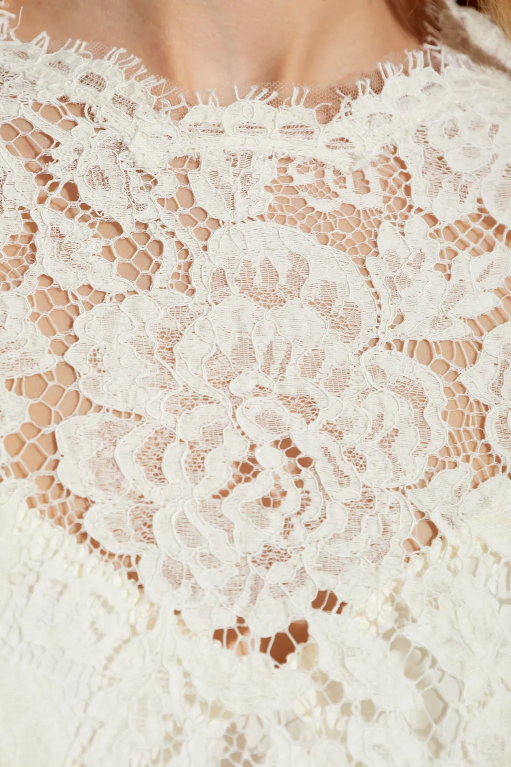 Branded Floral Cordonetto Lace Sheath Dress
