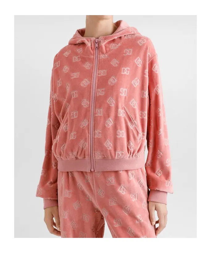 Dg Logo Jacquard Chenille Hoodie