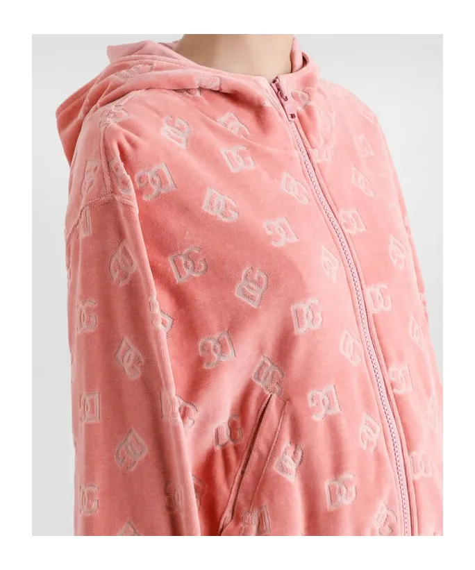 Dg Logo Jacquard Chenille Hoodie