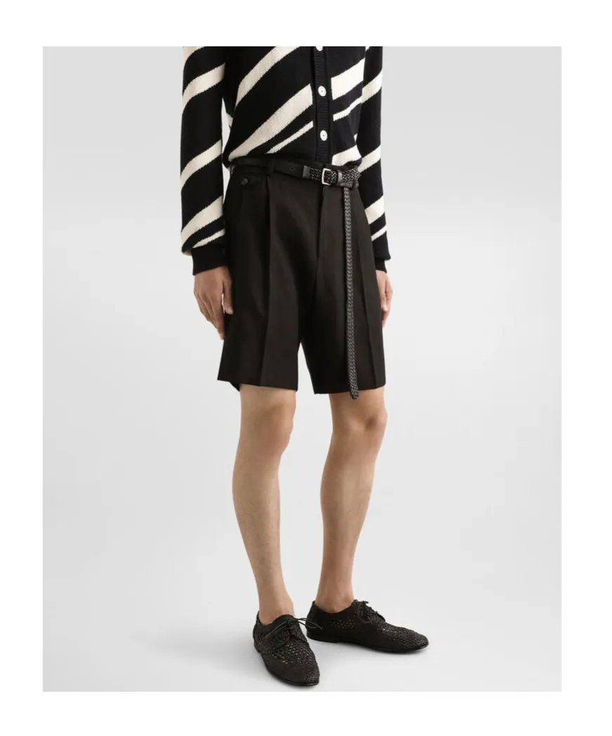 Pleated Bermuda Shorts