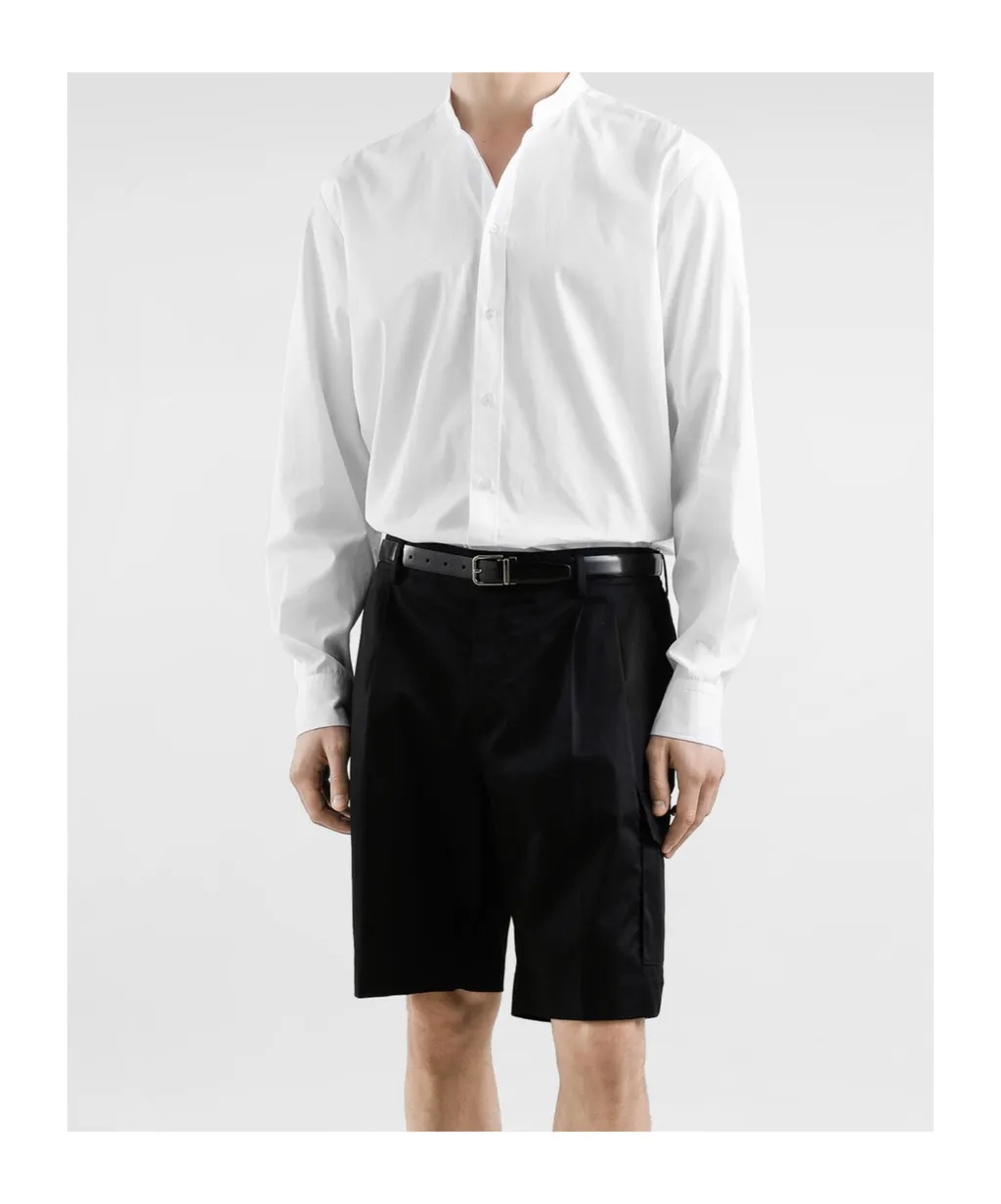 Mandarin Collar Long Sleeved Shirt