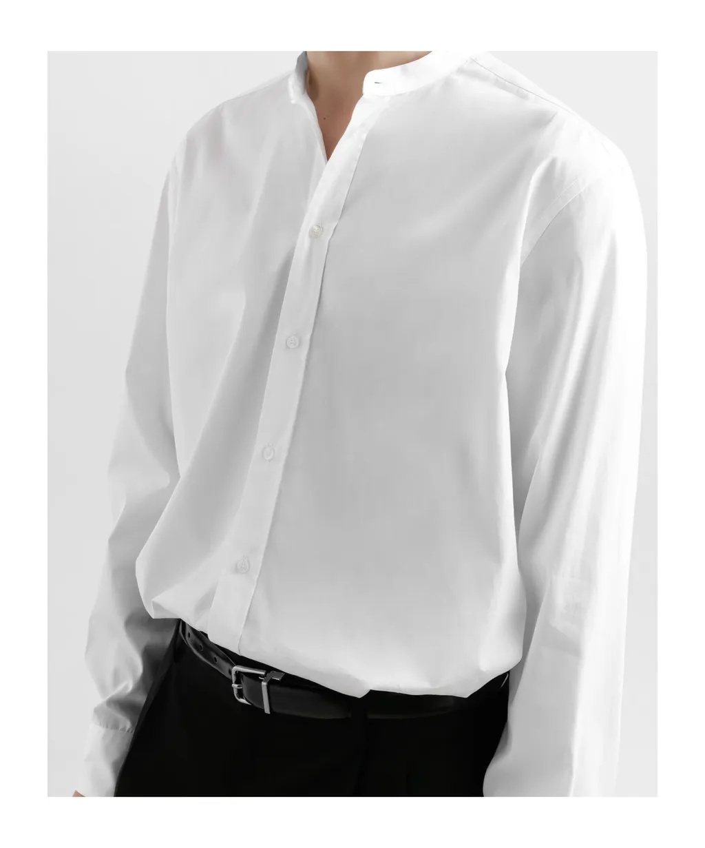 Mandarin Collar Long Sleeved Shirt