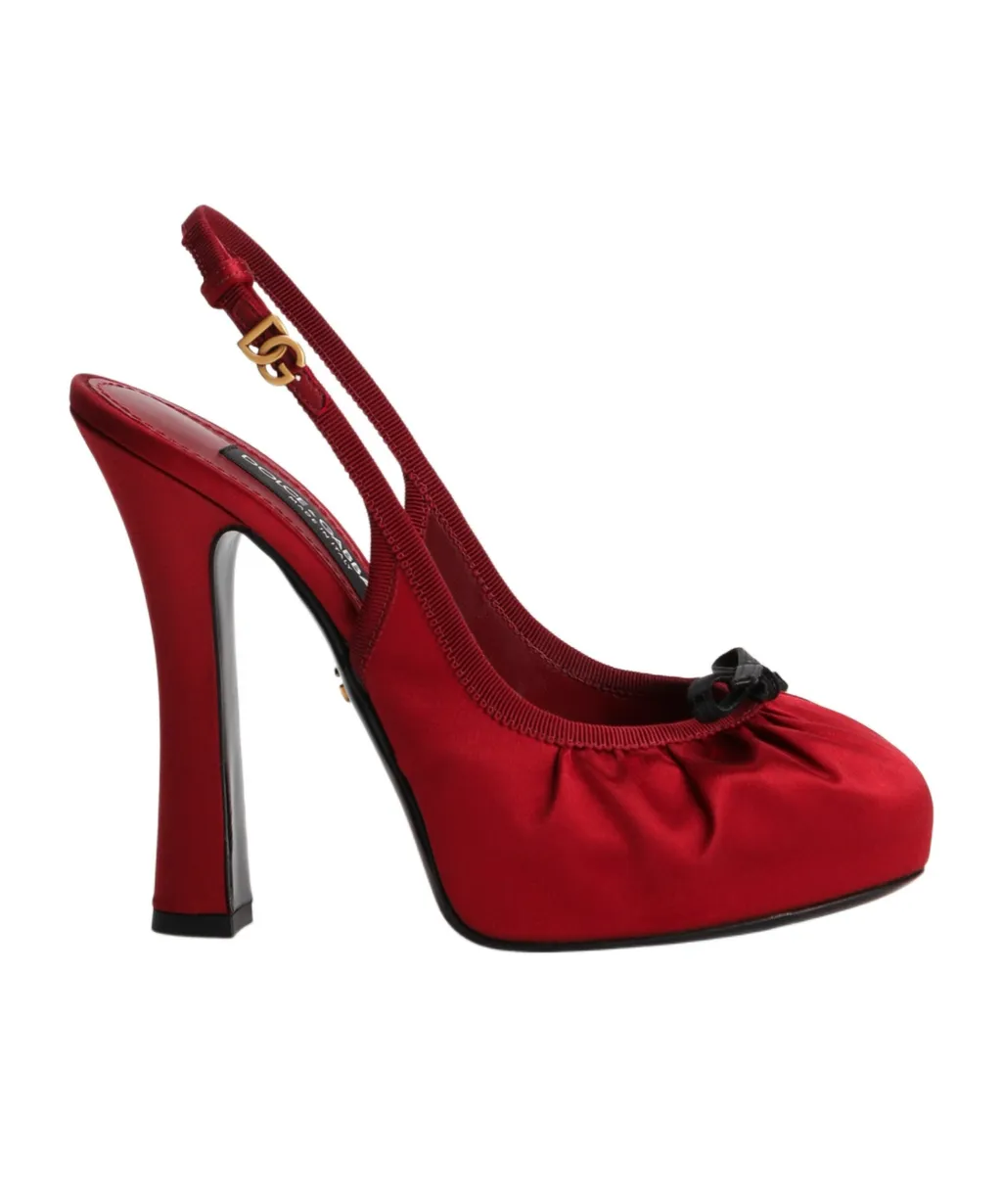 Bow Detailed Satin Pumps