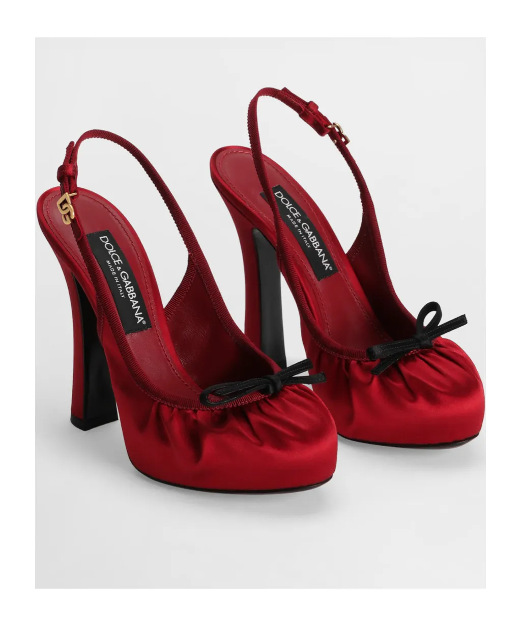 Bow Detailed Satin Pumps