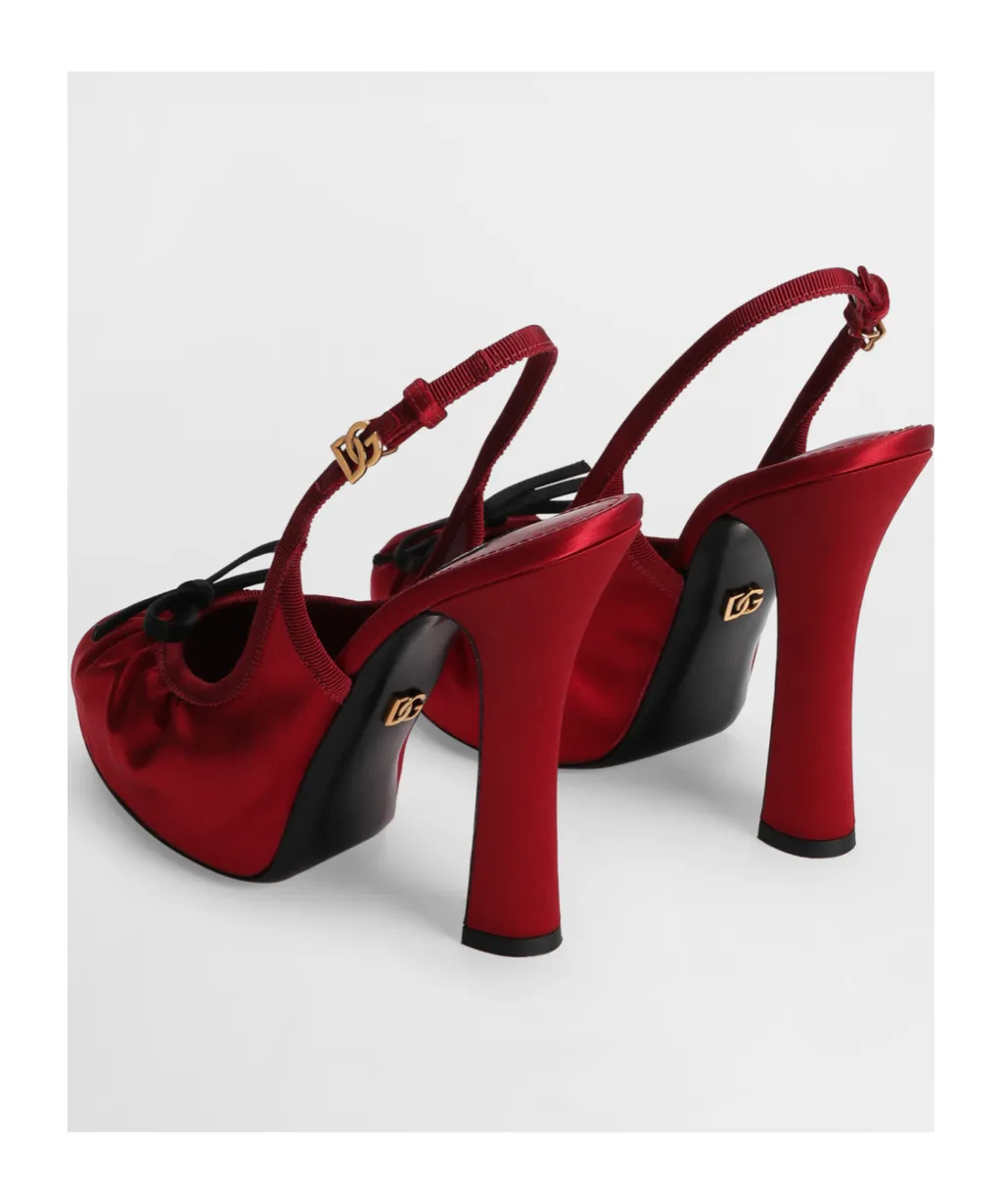 Bow Detailed Satin Pumps