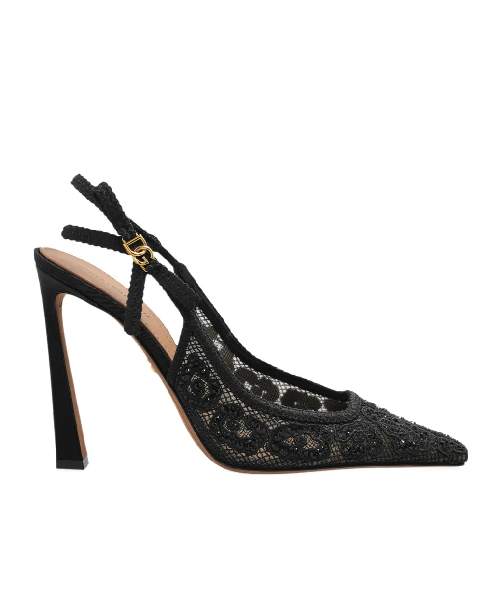 Lace Slingback Pumps